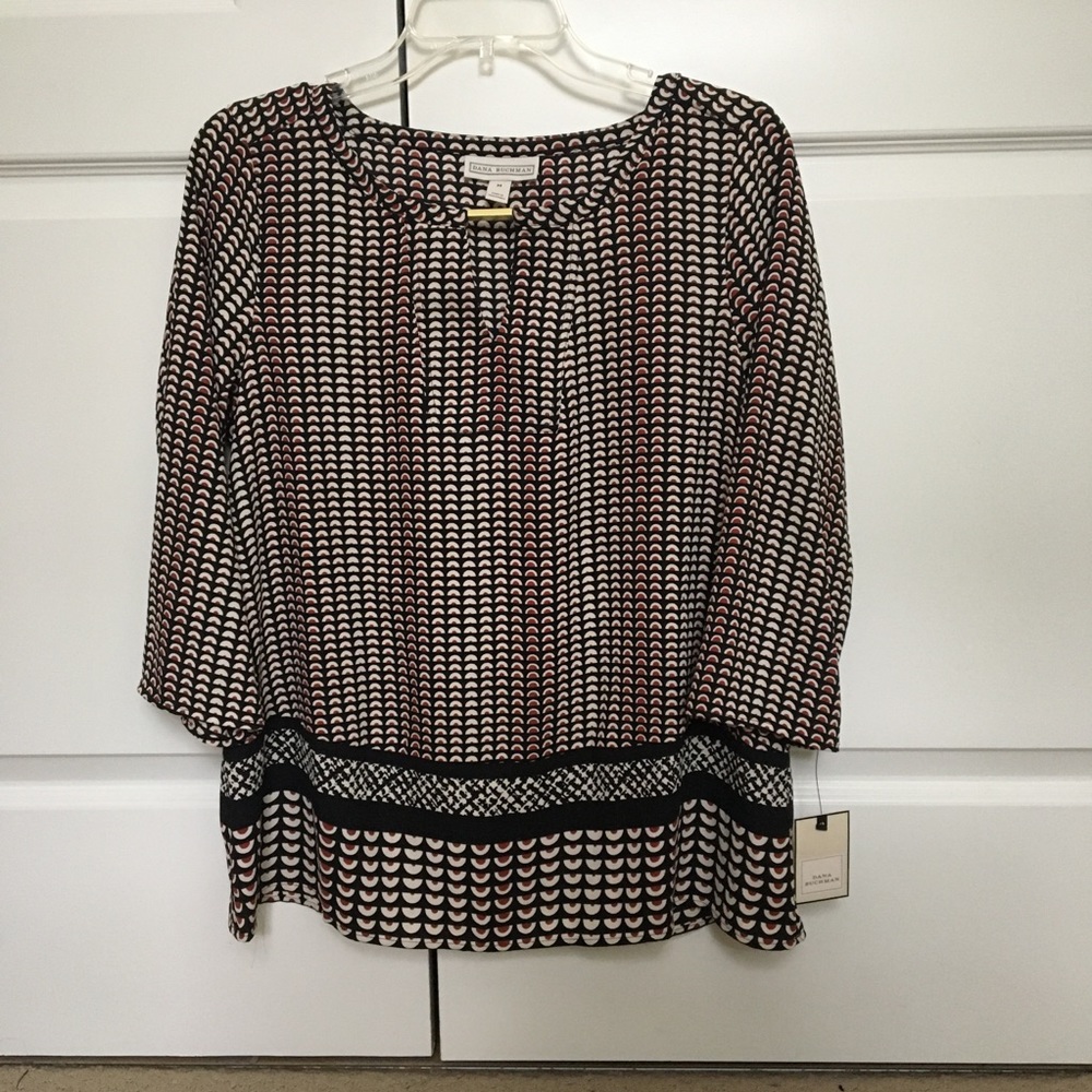 Dana Buchman printed blouse, size M